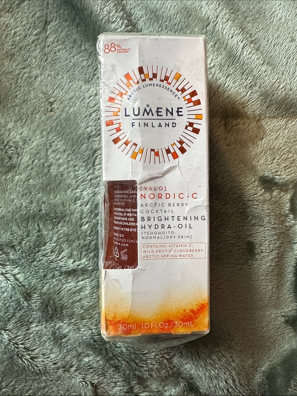 Lumene Nordic-C Brightening Hydra-Oil - White & Orange Packaging